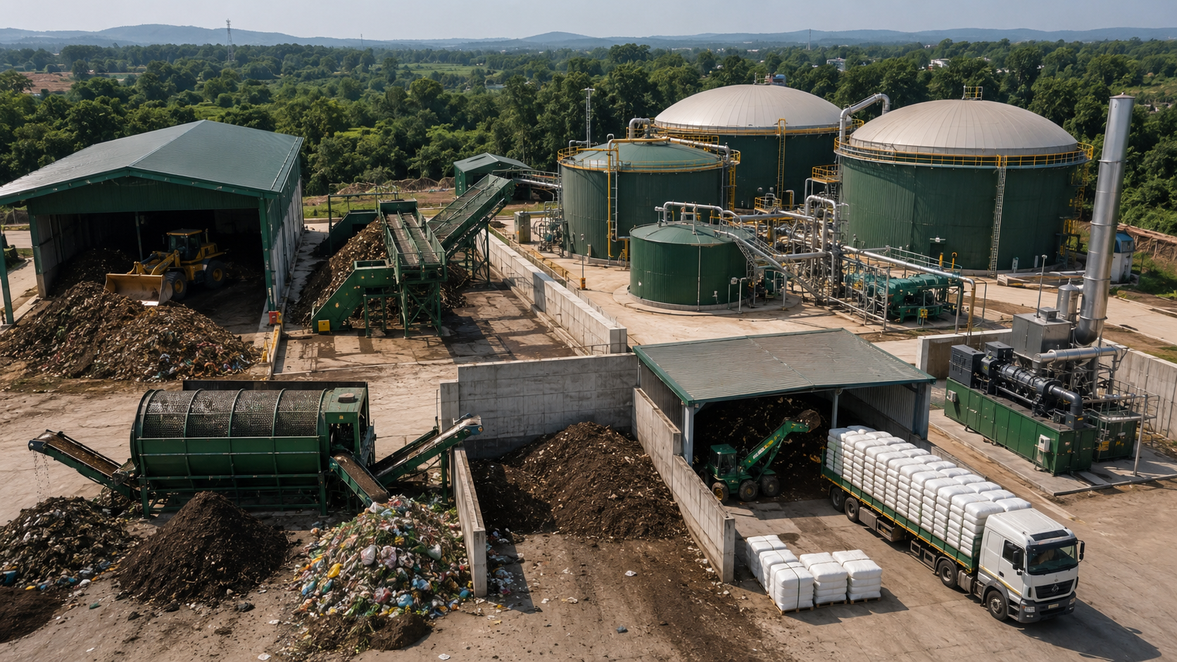 Biomass solid waste treatment plant - industrial solid waste processing system