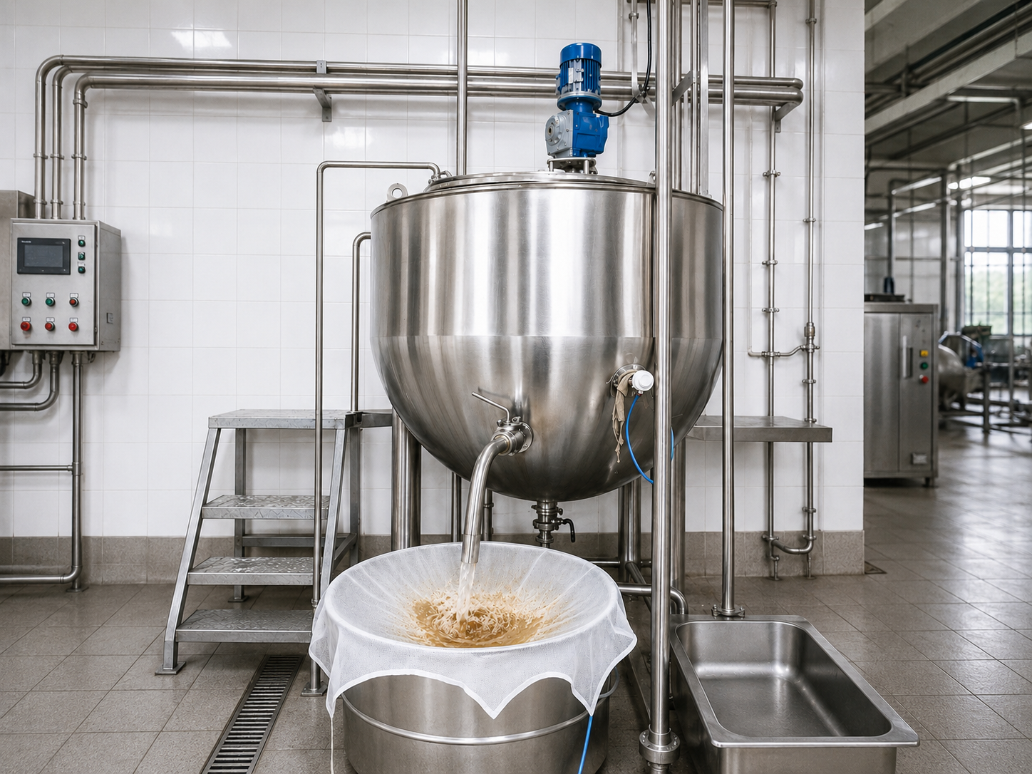 Ghee Kettle  -  jacketed steam heated ghee clarification vessel